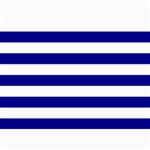 Horizontal Stripes - White and Dark Blue 5  x 7  Photo Cards