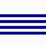 Horizontal Stripes - White and Dark Blue 4  x 8  Photo Cards