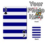 Horizontal Stripes - White and Dark Blue Playing Cards 54 Designs