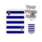 Horizontal Stripes - White and Dark Blue Playing Cards 54 (Mini)