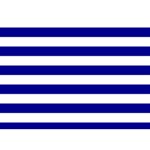 Horizontal Stripes - White and Dark Blue Birthday Cake 3D Greeting Card (7x5)