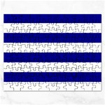 Horizontal Stripes - White and Dark Blue Jigsaw Puzzle (Rectangular)