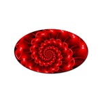 Glossy Red Spiral Fractal Sticker Oval (10 pack)