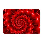 Glossy Red Spiral Fractal Small Doormat