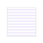 Horizontal Stripes - White and Pastel Violet Satin Bandana Scarf