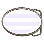 Horizontal Stripes - White and Pastel Violet Belt Buckle