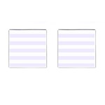 Horizontal Stripes - White and Pastel Violet Cufflinks (Square)