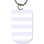 Horizontal Stripes - White and Pastel Violet Dog Tag (Two Sides)