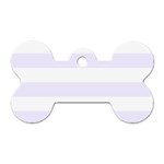 Horizontal Stripes - White and Pastel Violet Dog Tag Bone (Two Sides)