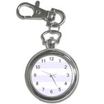 Horizontal Stripes - White and Pastel Violet Key Chain Watch