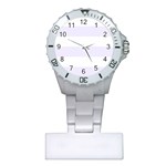 Horizontal Stripes - White and Pastel Violet Nurses Watch