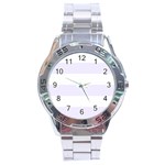 Horizontal Stripes - White and Pastel Violet Stainless Steel Analogue Watch
