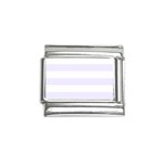 Horizontal Stripes - White and Pastel Violet Italian Charm (9mm)