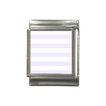 Horizontal Stripes - White and Pastel Violet Italian Charm (13mm)