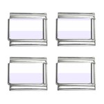 Horizontal Stripes - White and Pastel Violet 9mm Italian Charm (4 pack)