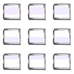 Horizontal Stripes - White and Pastel Violet Mega Link Italian Charm (9 pack)