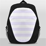 Horizontal Stripes - White and Pastel Violet Backpack Bag