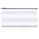 Horizontal Stripes - White and Pastel Violet Pencil Case