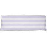 Horizontal Stripes - White and Pastel Violet Body Pillow Case (Dakimakura) (One Side)