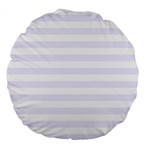 Horizontal Stripes - White and Pastel Violet Large 18  Premium Flano Round Cushion