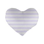 Horizontal Stripes - White and Pastel Violet Standard 16  Premium Heart Shape Cushion