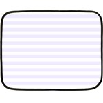 Horizontal Stripes - White and Pastel Violet Fleece Blanket (Mini)
