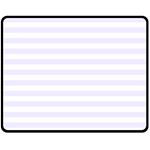 Horizontal Stripes - White and Pastel Violet Fleece Blanket (Medium) (One Side)