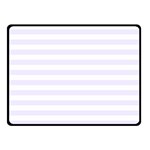 Horizontal Stripes - White and Pastel Violet Fleece Blanket (Small) (One Side)