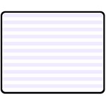 Horizontal Stripes - White and Pastel Violet Double Sided Fleece Blanket (Medium) (Two Sides)