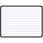 Horizontal Stripes - White and Pastel Violet Double Sided Fleece Blanket (Large) (Two Sides)