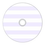 Horizontal Stripes - White and Pastel Violet CD Wall Clock
