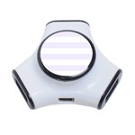 Horizontal Stripes - White and Pastel Violet Portable USB Hub (One Side)