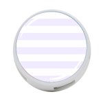 Horizontal Stripes - White and Pastel Violet 4-Port USB Hub (One Side)