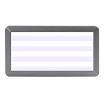Horizontal Stripes - White and Pastel Violet Memory Card Reader (Mini)