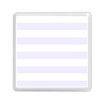Horizontal Stripes - White and Pastel Violet Memory Card Reader with Storage (Square)