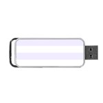 Horizontal Stripes - White and Pastel Violet Portable USB Flash (Two Sides)
