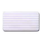 Horizontal Stripes - White and Pastel Violet Medium Bar Mat