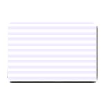 Horizontal Stripes - White and Pastel Violet Small Doormat