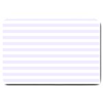 Horizontal Stripes - White and Pastel Violet Large Doormat