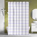Horizontal Stripes - White and Pastel Violet Shower Curtain 48  x 72  (Small)