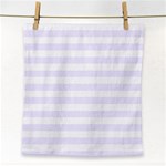 Horizontal Stripes - White and Pastel Violet Face Towel