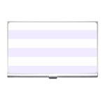 Horizontal Stripes - White and Pastel Violet Business Card Holder