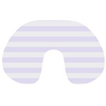 Horizontal Stripes - White and Pastel Violet Travel Neck Pillow
