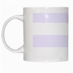 Horizontal Stripes - White and Pastel Violet White Mug