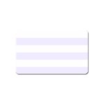Horizontal Stripes - White and Pastel Violet Magnet (Name Card)