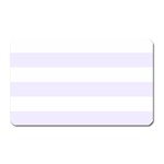 Horizontal Stripes - White and Pastel Violet Magnet (Rectangular)
