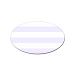 Horizontal Stripes - White and Pastel Violet Sticker (Oval)