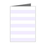 Horizontal Stripes - White and Pastel Violet Mini Greeting Card