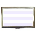 Horizontal Stripes - White and Pastel Violet Cigarette Money Case
