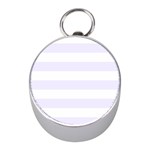 Horizontal Stripes - White and Pastel Violet Silver Compass (Mini)